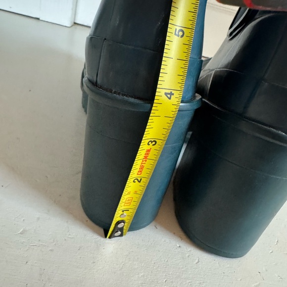Hunter teal blue original chunky block heel Chelsea rain boots size US7 - Picture 12 of 12